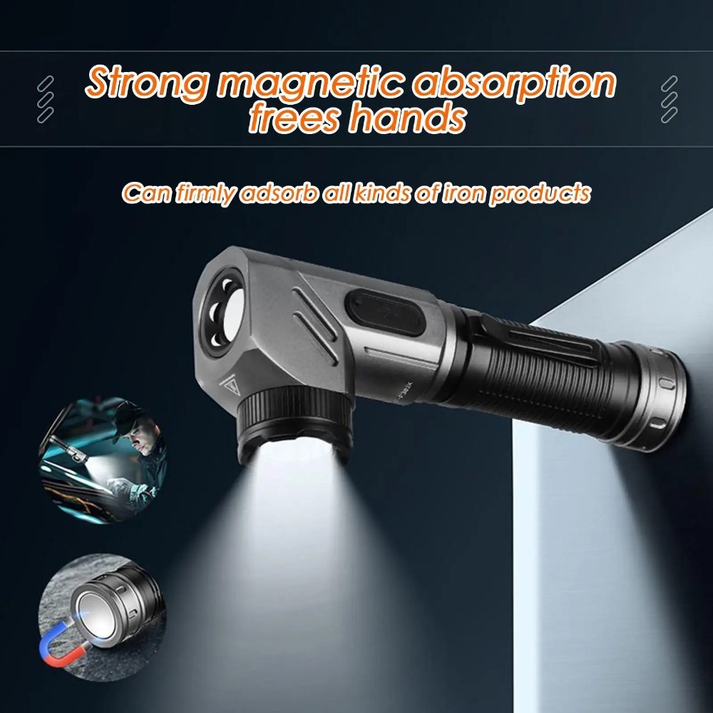 Outdoor Power For Camping - Мощный мини-фонарик LED 90 ° Поворотная