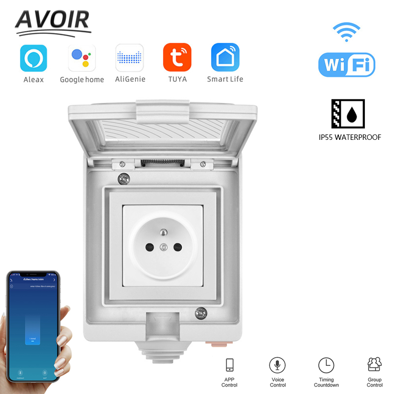 Outdoor Power Outlet With Remote Control - Смарт-розетки электрические, IP55, совместимы с Alexa