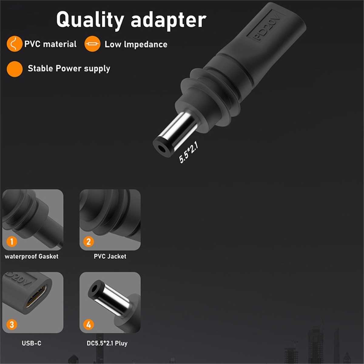 Outdoor Power Jack - # Водонепроницаемый адаптер питания 72В, адаптер