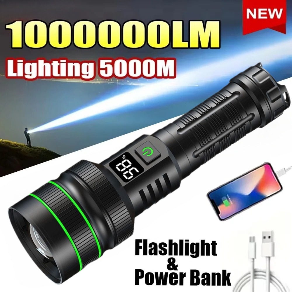 Outdoor Power For Camping - Мощный светодиодный фонарик с регулируемым фокусом,